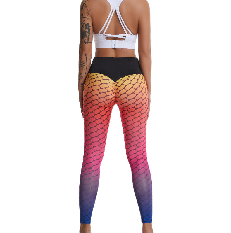 Women Leggings Fitness High Waist Push Up Tie Dye Spandex  Seamless Femme Leggings Skinny Bubble Hip-lifting