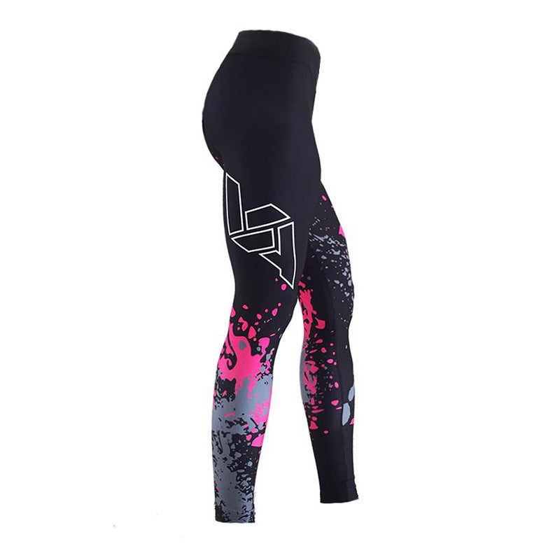 Women's Digital Geometric Print Hip Lifting Stretch High Waist Leggings