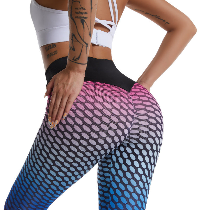 Women Leggings Fitness High Waist Push Up Tie Dye Spandex  Seamless Femme Leggings Skinny Bubble Hip-lifting