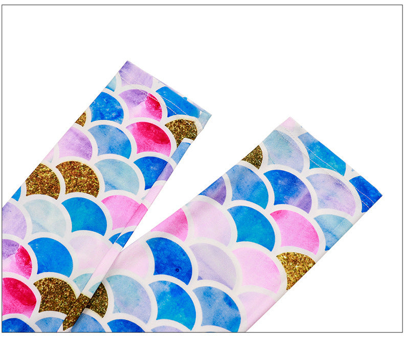 Cropped High Elastic Slim Fit Slimming Scale Printed Tapered Leggings