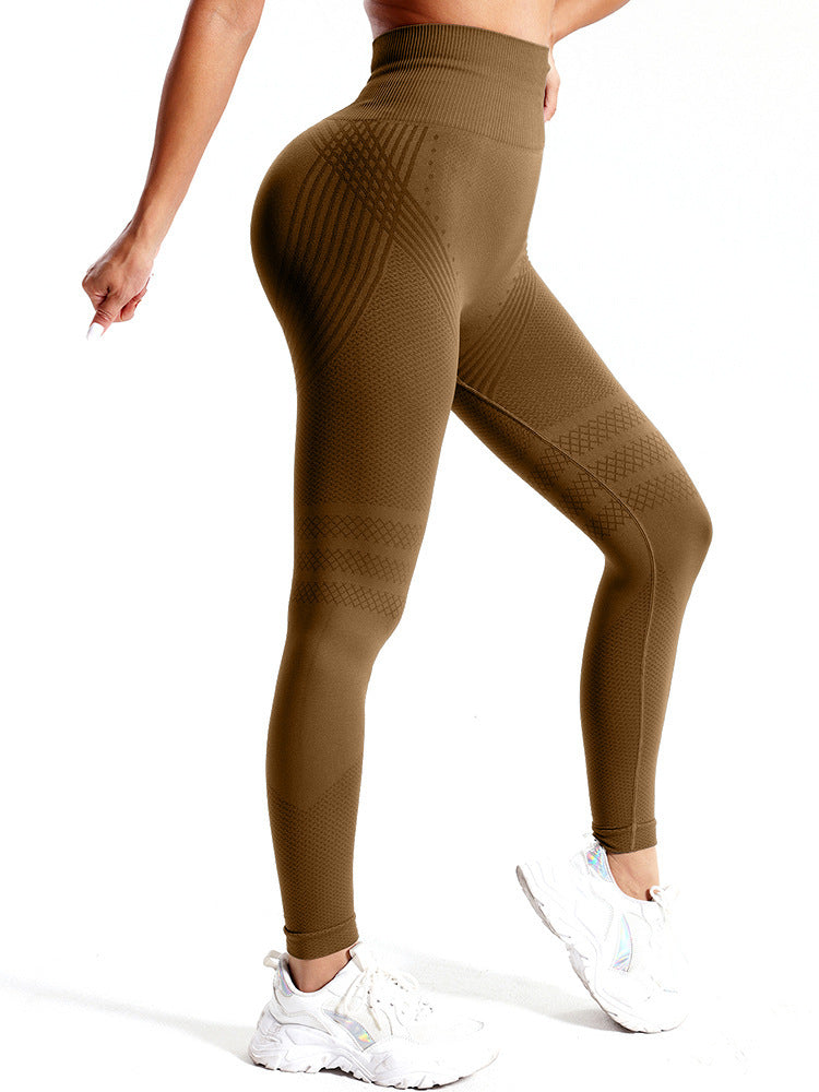 Line Hip Lifting Sport Women's High Waist Stretch Leggings