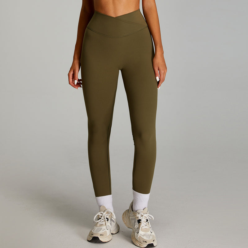 Nude Feel High Waist Fitness Pants Women's Quick-drying Outer Wear Tight Sports Pants