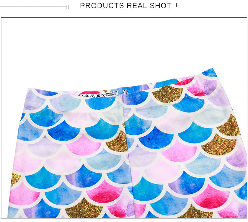 Cropped High Elastic Slim Fit Slimming Scale Printed Tapered Leggings